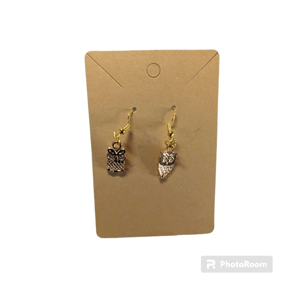 Handcrafted Owl Earrings. 1 Pair. New. - Picture 1 of 9
